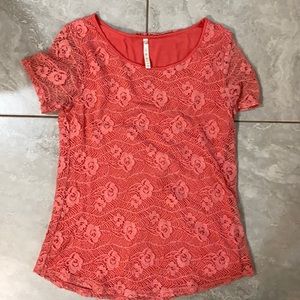 Coral lace top